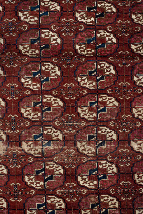 Antique Torkaman Area Rug (3' x 3')